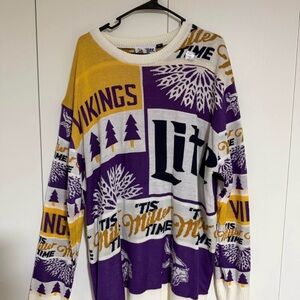 Vikings and Miller Lite Graphic Sweater